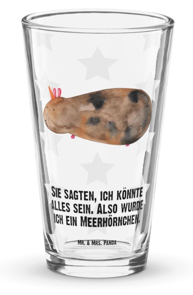 Mr. & Mrs. Panda Glasbecher Einhorn Meerschweinchen - Transparent - Geschenk, Pintglas, Glas, Meerschwein, Bierglas, Unicorn, Cocktailglas, Einhör...