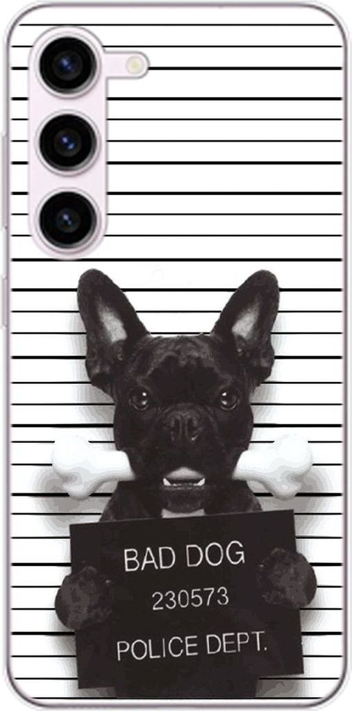 König Design Hülle kompatibel mit Samsung Galaxy S23 Kunststoff Soft Handyhülle - Handy Case Bad Dog Bulldogge