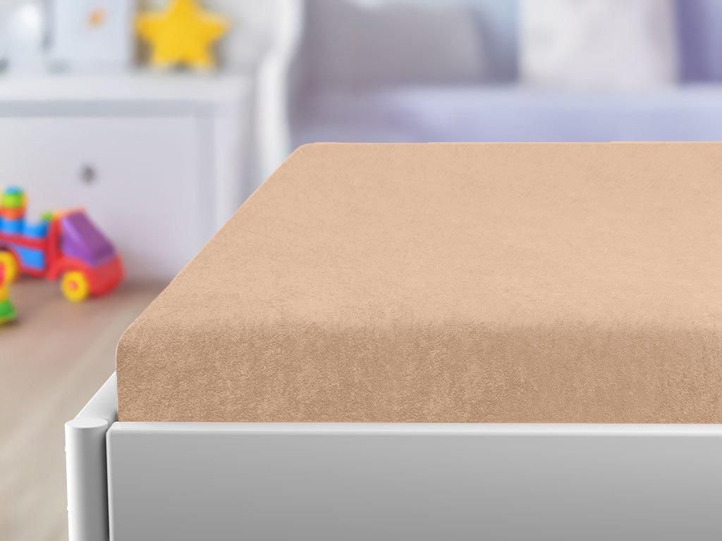 Frottee-Spannbettlaken für Babybett, aprikosenfarben, 60 x Produktbild 