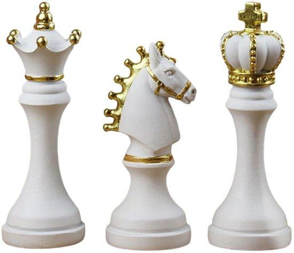 Weißes Schachfiguren Dekorationsobjekt