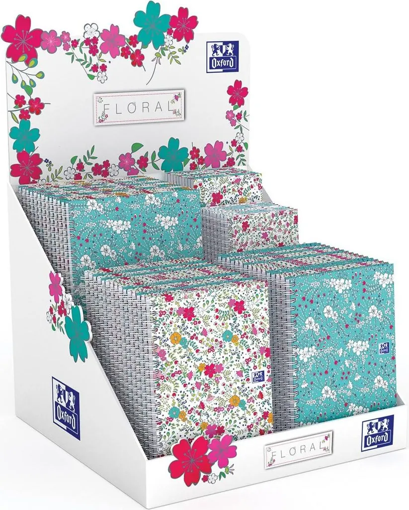 Oxford Bloc-notes Floral A5 A6 Spirales Quadrillage 5mm Haute Qualité