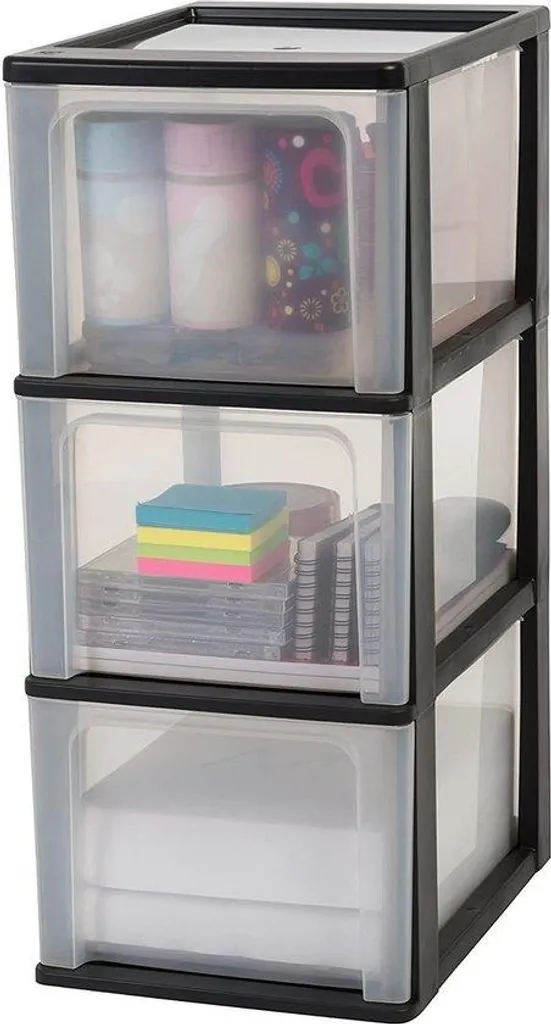 Module de Classement A4 Noir 3 Tiroirs 13L - Stop au Désordre du Bureau