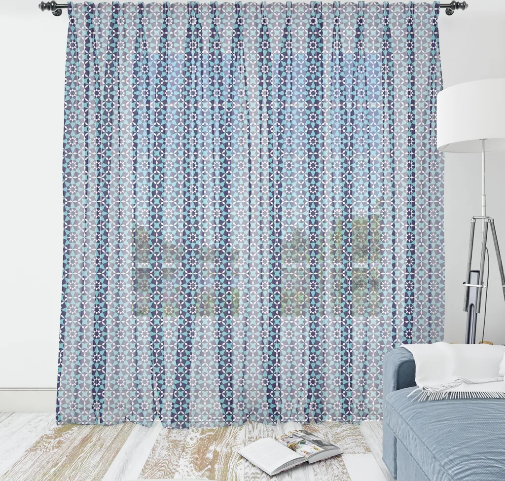 Arazzo Boho ABAKUHAUS 220x274 Blu Mediterraneo - Raso Chic