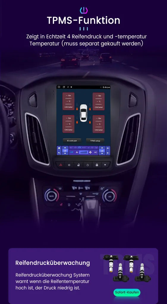 GPS Android Ford Focus III 2012-2018 WiFi Bluetooth pour Navigation - 12