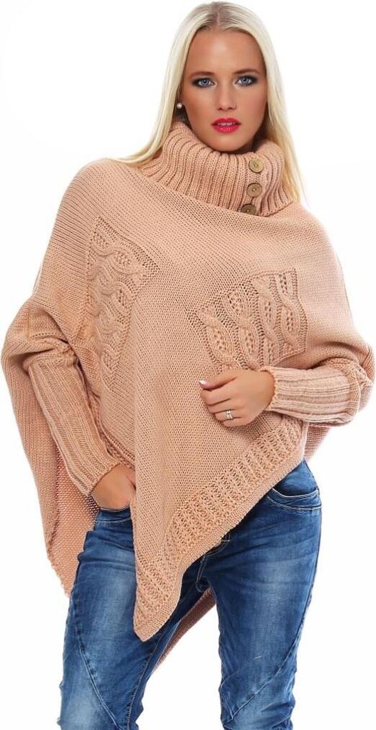 30-01 Mississhop Damen Poncho Strick Pullover weiche Produktbild 