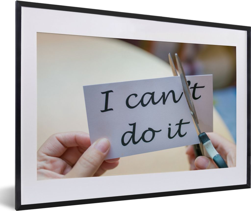 MuchoWow MuchoWow Gerahmtes Poster Zitate - 'Ich kann es schaffen' - Sprichwörter 60x40 cm - Poster mit zchwarzem Bilderrahmen - Schlafzimmer ...