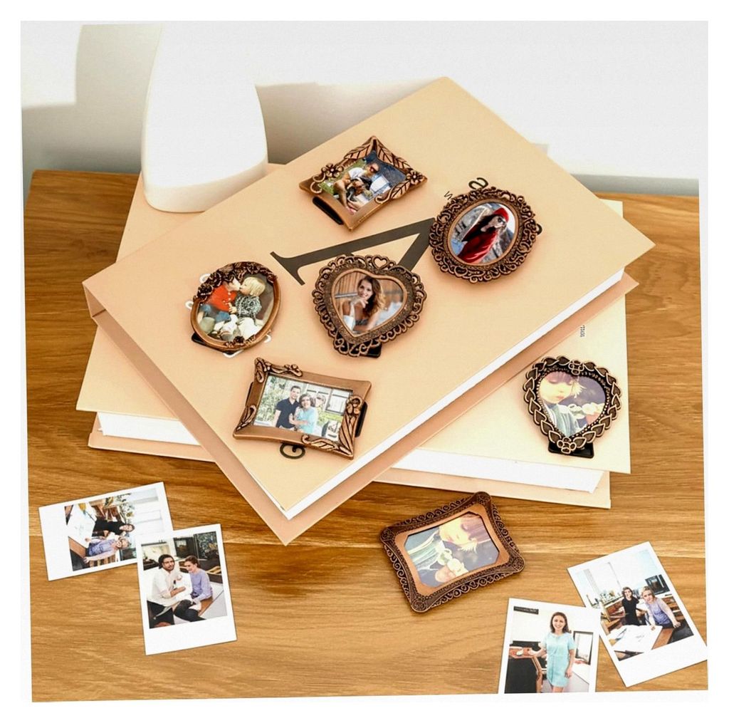 8 Mini Bilderrahmen, Barocklegierung, Vintage Rahmen, Tischdisplay für Fotos, dekorativ