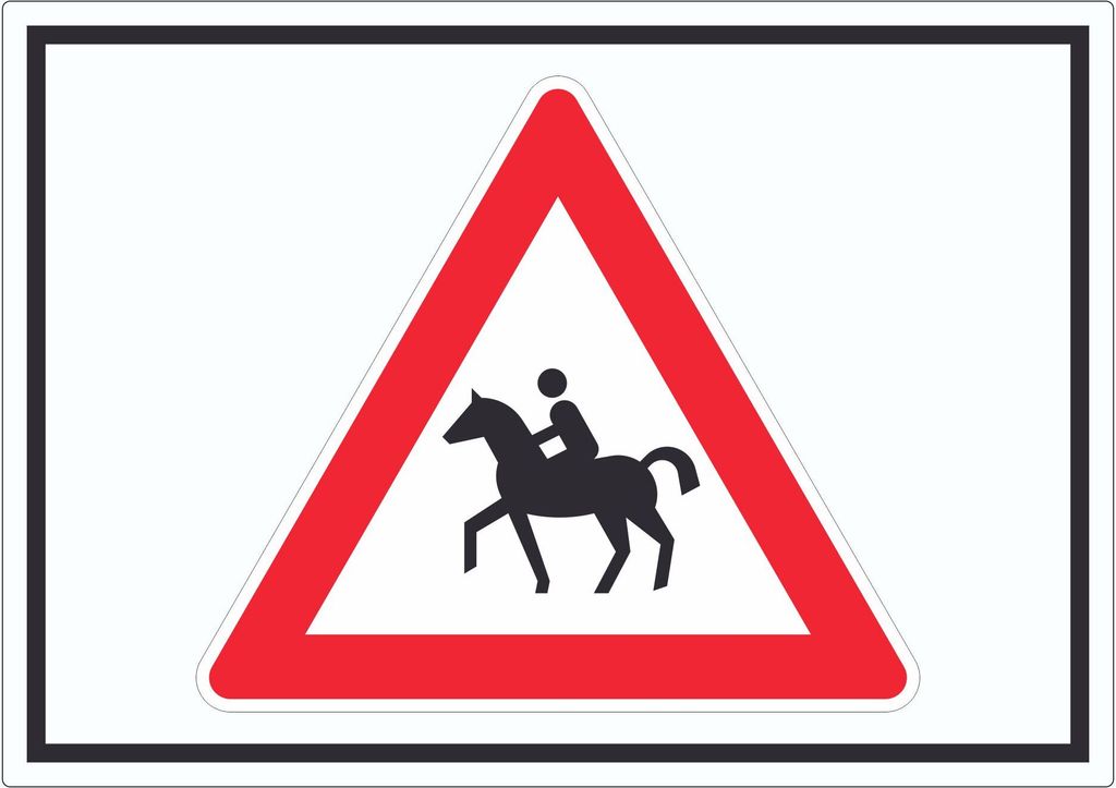 Achtung Reiter Symbol Aufkleber A1 (594x841mm)