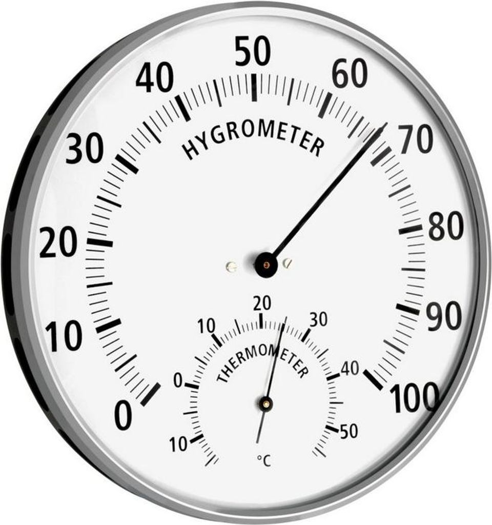 TFA - Analoges Thermo-Hygrometer mit Metallring 45.2019 - silber/weiß
