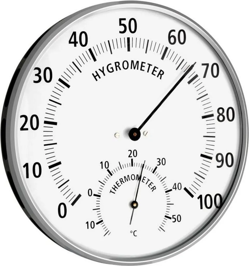 Thermo-hygromètre analogique TFA 45.2019 argent et blanc haute précision
