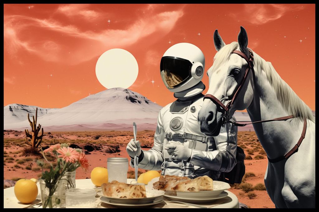 Plakat 86,4x56,8cm Mittagessen auf dem Mars