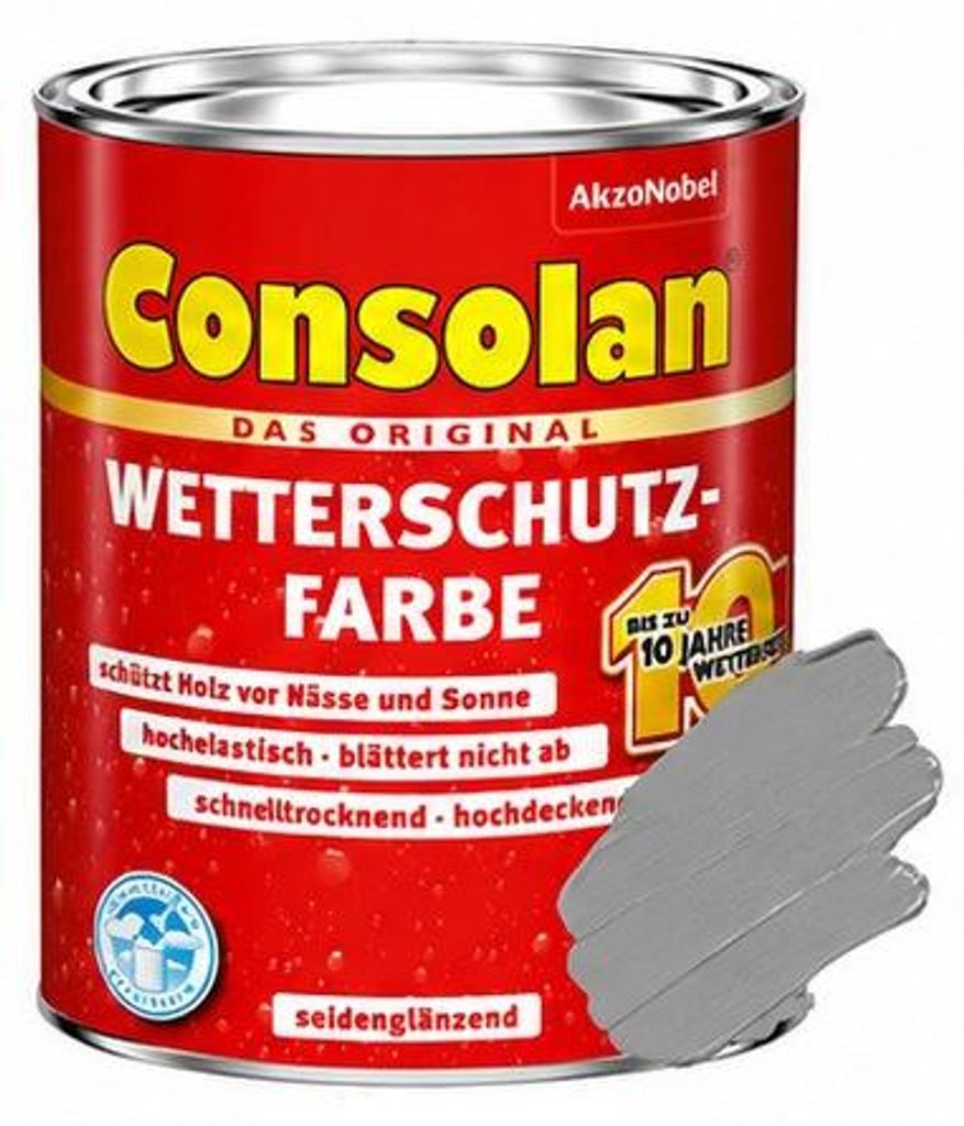 Consolan Wetterschutz-Farbe 0,75 L steingrau Produktbild 