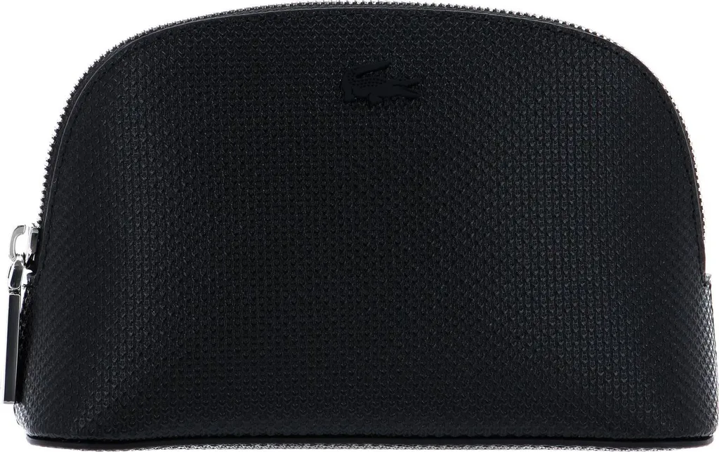 Trousse de toilette Lacoste en cuir véritable noir de luxe