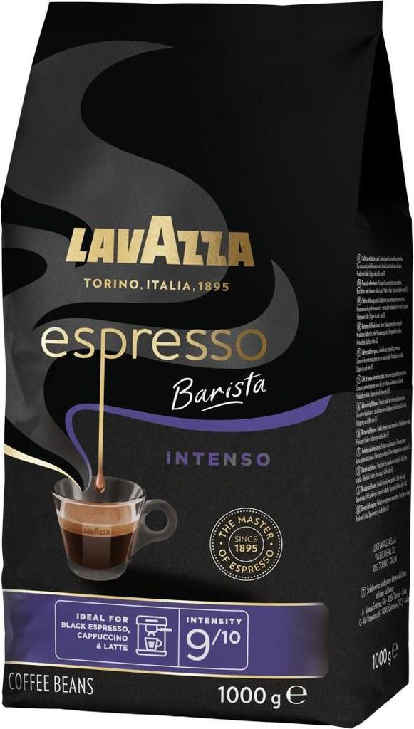 A bag of Lavazza espresso coffee beans.
