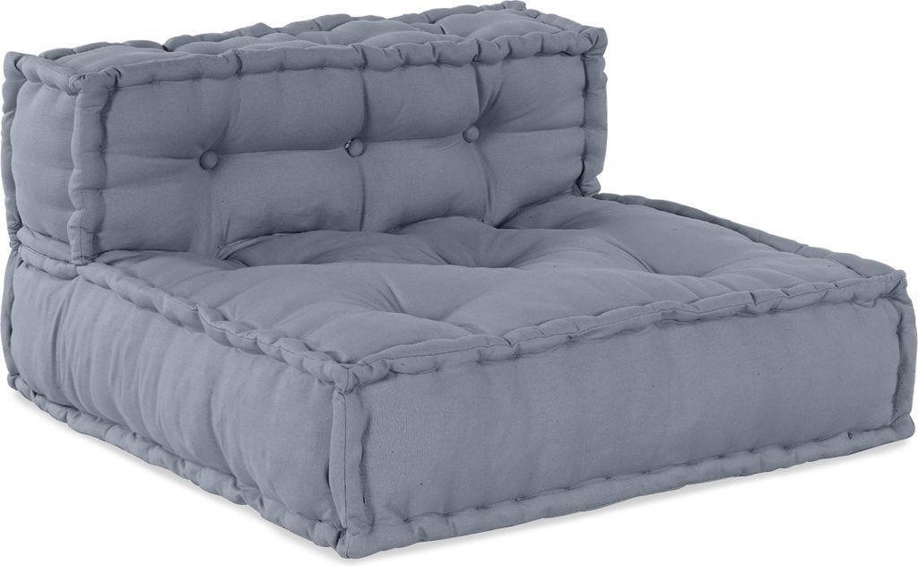 Eleganten-Stil Puffsofa 3- Sitzer Modular Umwandelbar Grau Stoff - Gartenmöbelauflagen DE98821