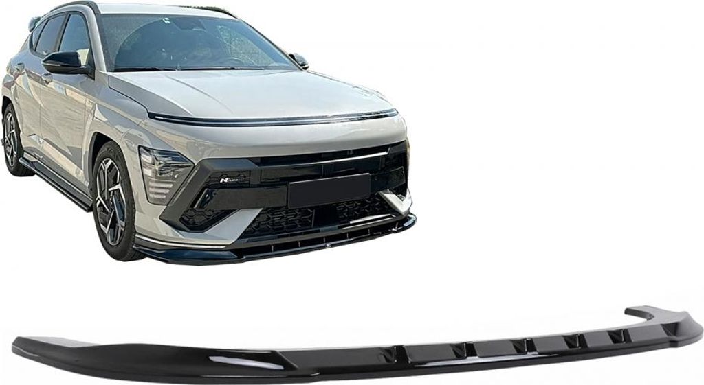 Stoßstange Spoilerlippe Verlängerung für Hyundai KONA N-Line Mk2 2023- Schwarz.