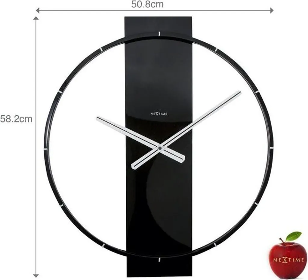 Grande Horloge Murale Décorative Noire Carl - Style Chic et Moderne