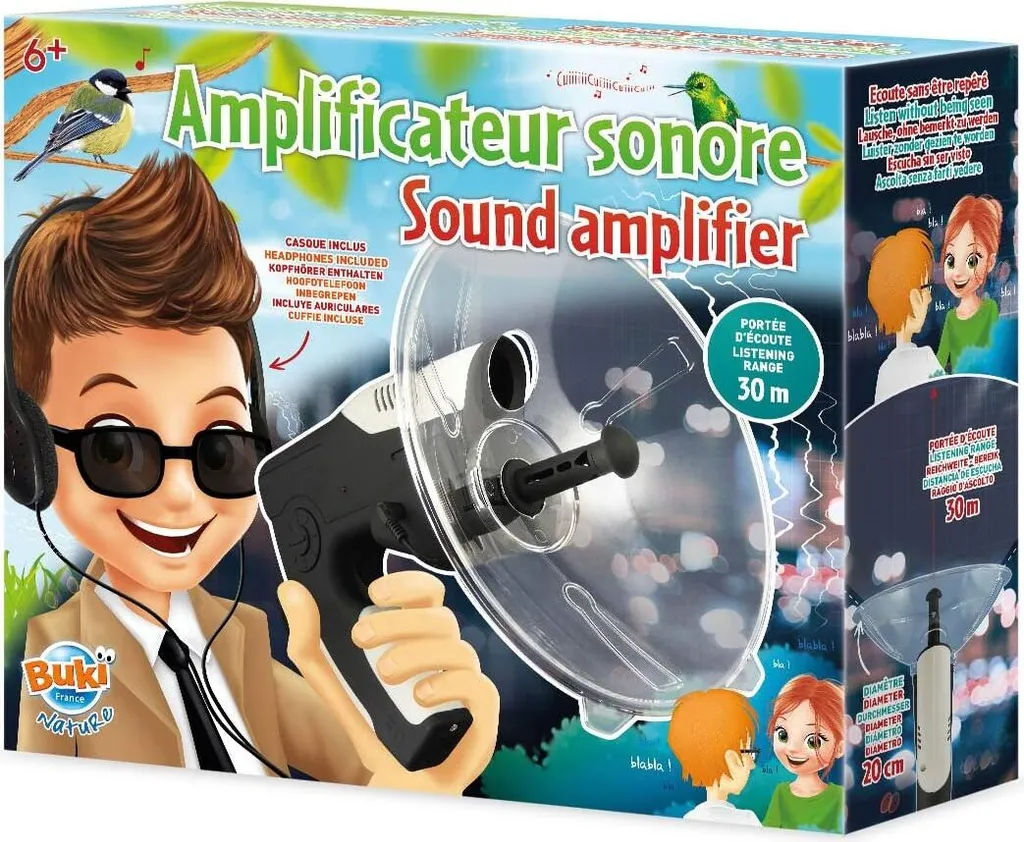 Jeu d'exploration scientifique : amplificateur de son Buki avec casque