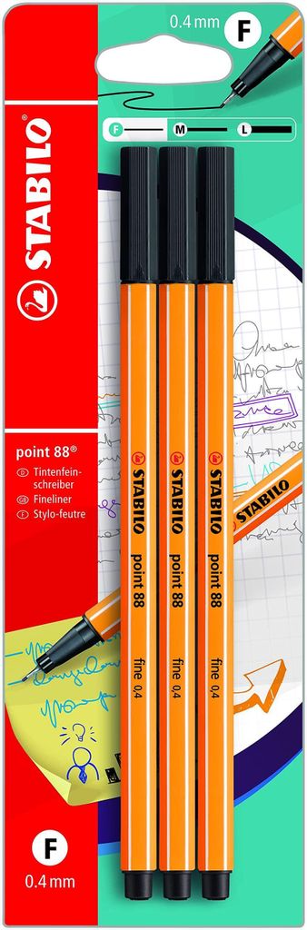 Fineliner punta 88 3 fogli nero Immagine del prodotto 