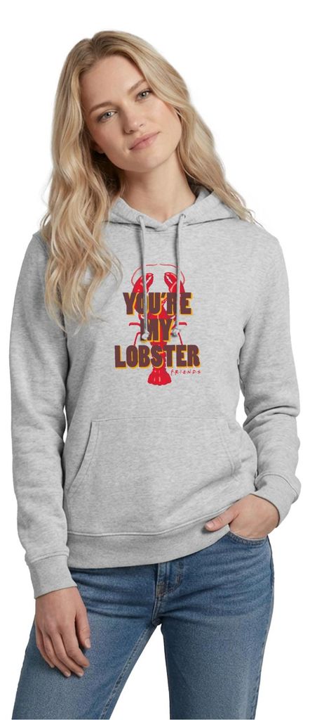 Spreadshirt Friends You're My Lobster Hummer Spruch Damen Hoodie, XL, Hellgrau meliert