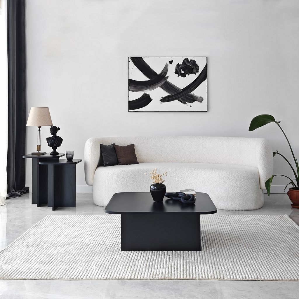 Skye Decor, Blues - Black, Couchtisch-Set, 100 % MELAMINBESCHICHTETE SPANPLATTEN, Schwarz, 40 x 40 x 50 cm