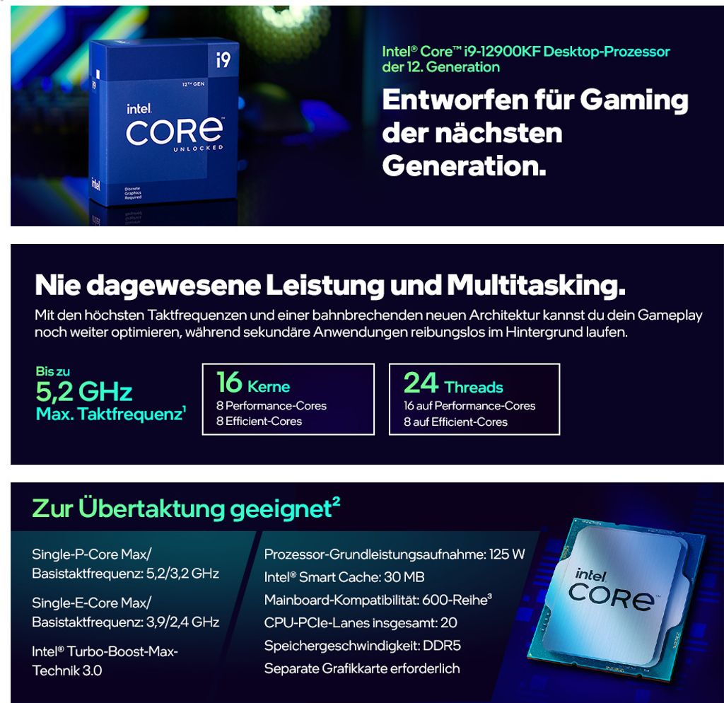 Gaming PC Komplett-Set Intel Core i9 12900K - GeForce RTX Produktbild 2