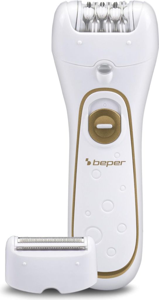 BEPER 2in1 Epilator Wired or Rechargeable with Two Heads and Two Speeds - Includes Razor and Silk-épil, Light, Case, and Brush