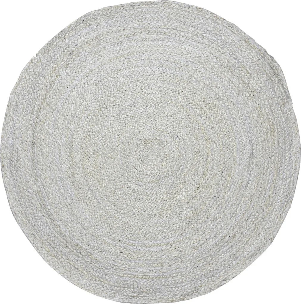 Tapis en Fibre de Jute Naturelle 80cm - Style Bohème Abrila Crème