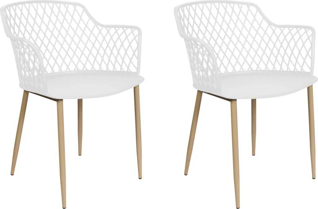 Chaises de salle à manger Malaga blanches - Lot de 2 assises modernes