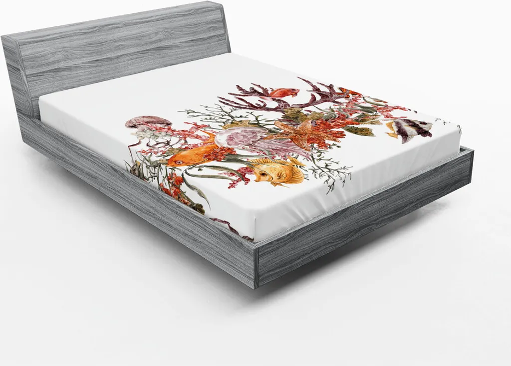 Drap-housse 180x200 Déco Marine Moutarde pour Chambre Adulte et Enfant