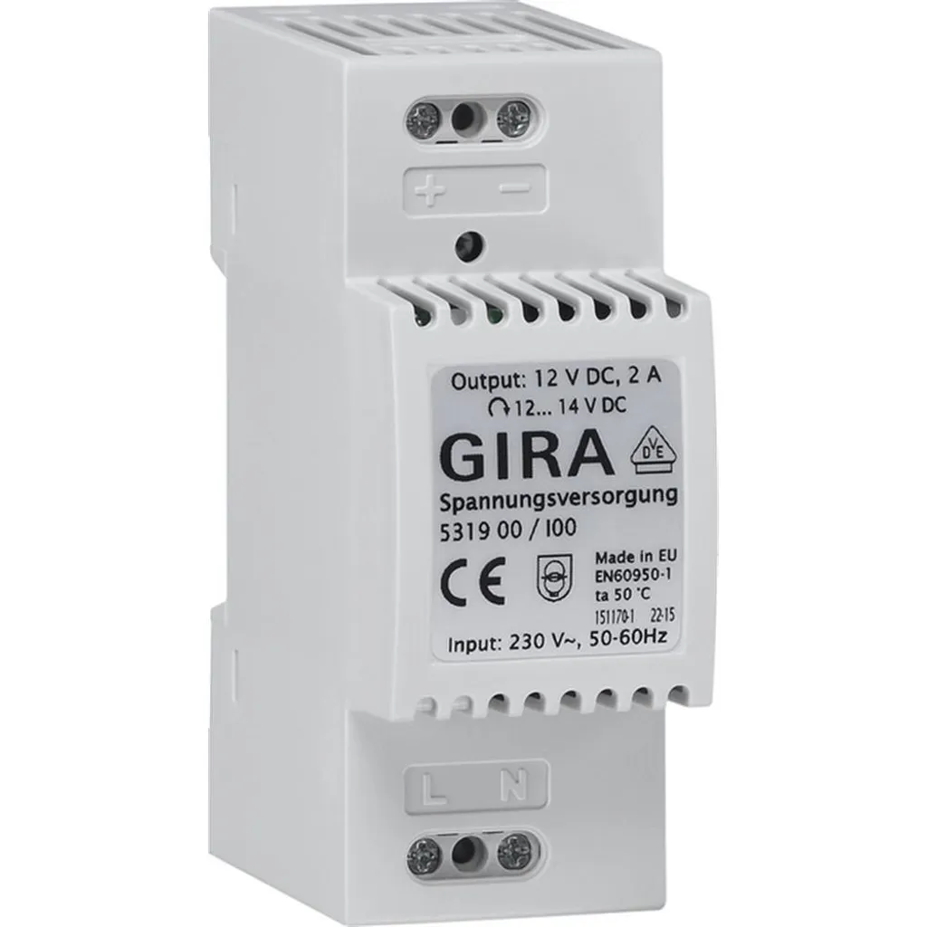 Alimentation à Découpage GIRA 5319 00 12V DC Grise pour Rail Électrique