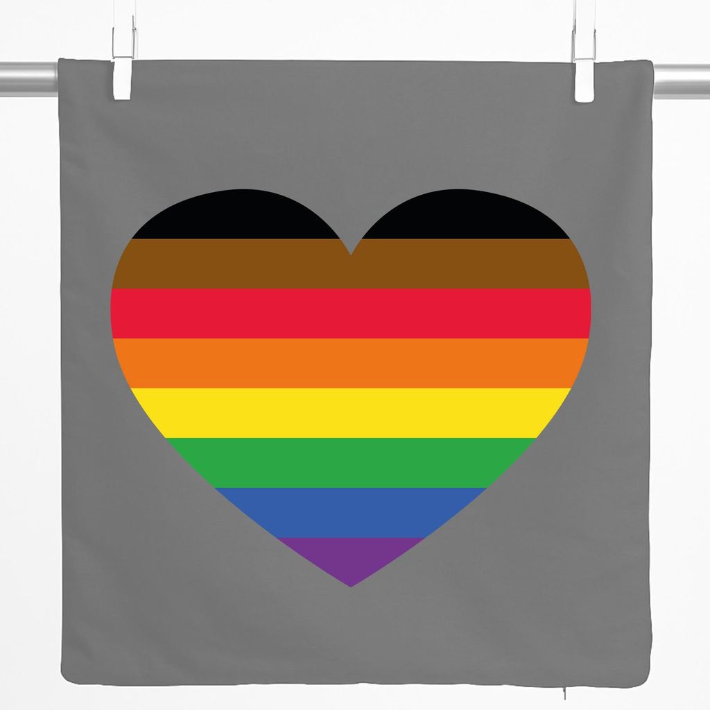 Huuraa Kissenbezug Alternative LGBT+ Pride Flagge LGBTQ Herz 40x40cm Steel Grey Baumwolle Dekokissenbezug Geschenkidee