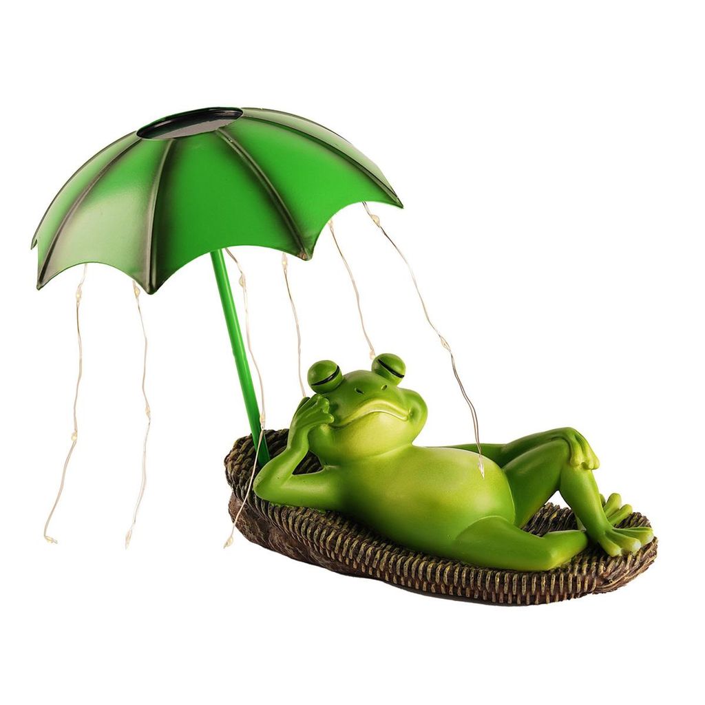 LED-Solar Frosch-Gartendekoration, Lampe fš¹r den Au?enbereich im Romantik-Style, aus Metall und Kunststoff in grš¹n,fš¹r Terrasse, Rasen, Ba...