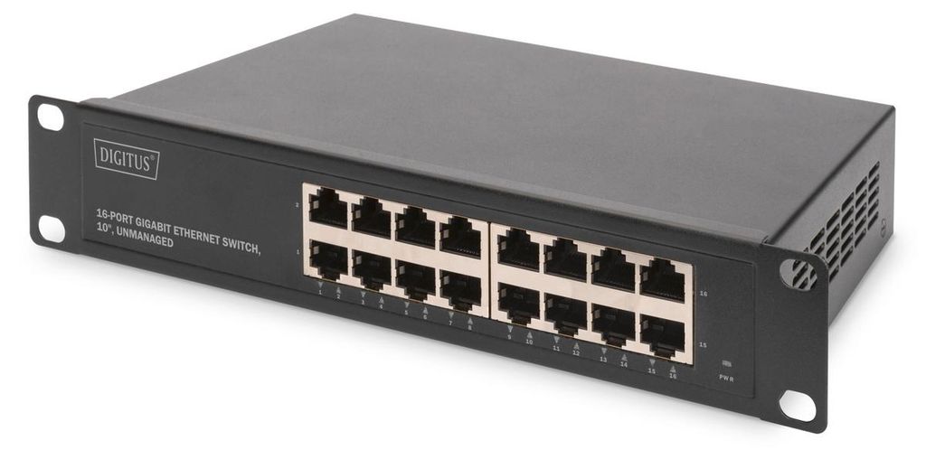 DIGITUS 10" Switch 16-Port Gigabit Ethernet Unmanaged