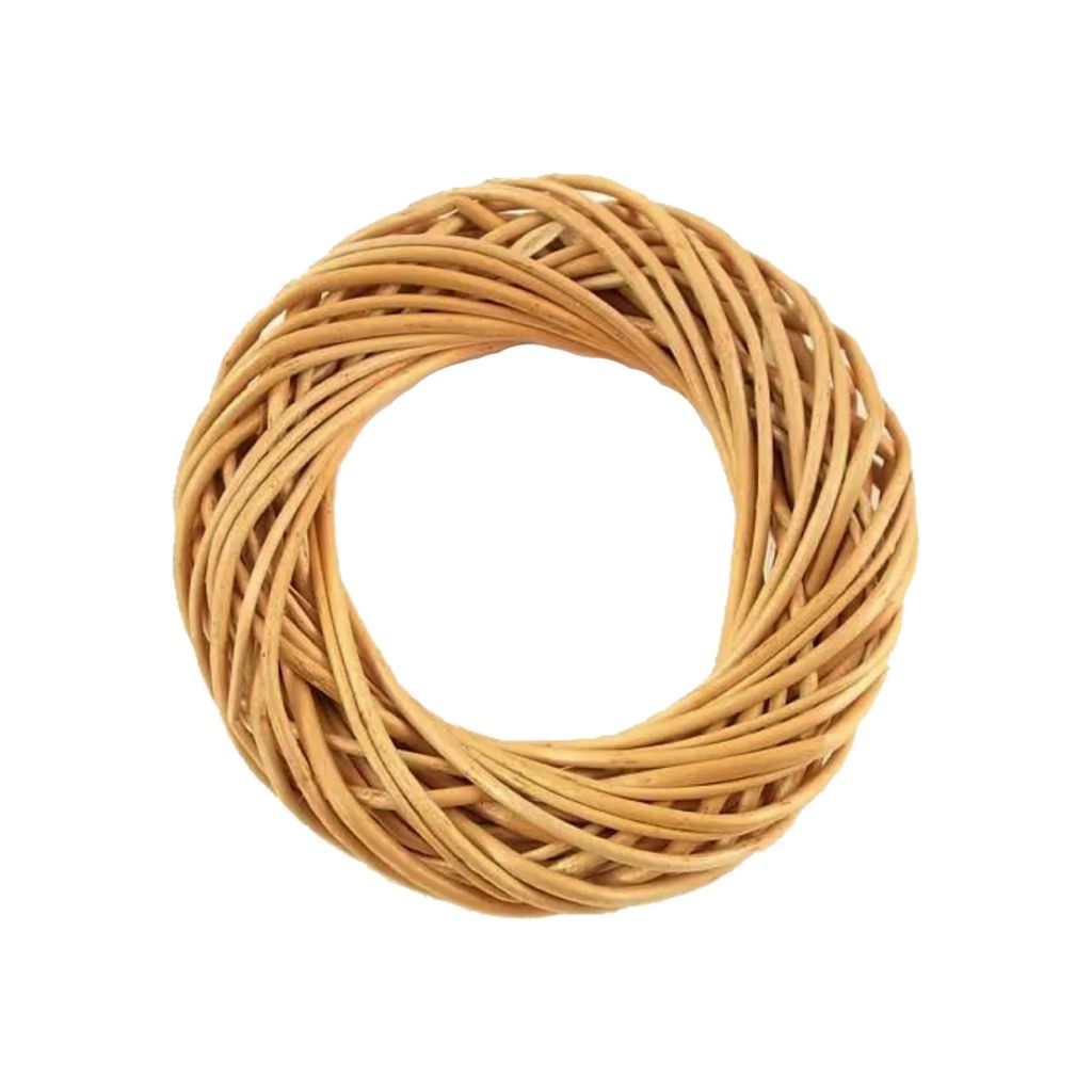 MIKONI Weidenkranz | Ø 30 cm | HELL-BRAUN | Türkranz Weidenkugel Weidenball Dekokranz Dekorationskranz Hochzeitsdekoration Dekokugel Weide