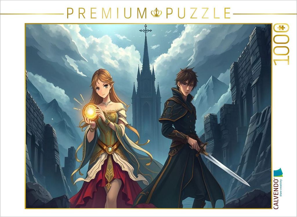 CALVENDO Puzzle Die Burgruine der Schatten | 1000 Teile Lege-Größe 64x48cm Foto-Puzzle für glückliche Stunden