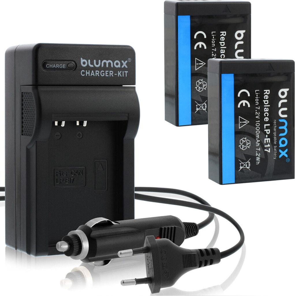 2x Akku + Lader für Canon LP-E17 EOS RP M3 M6 750D 760D R8 R10 R50 1000 mAh
