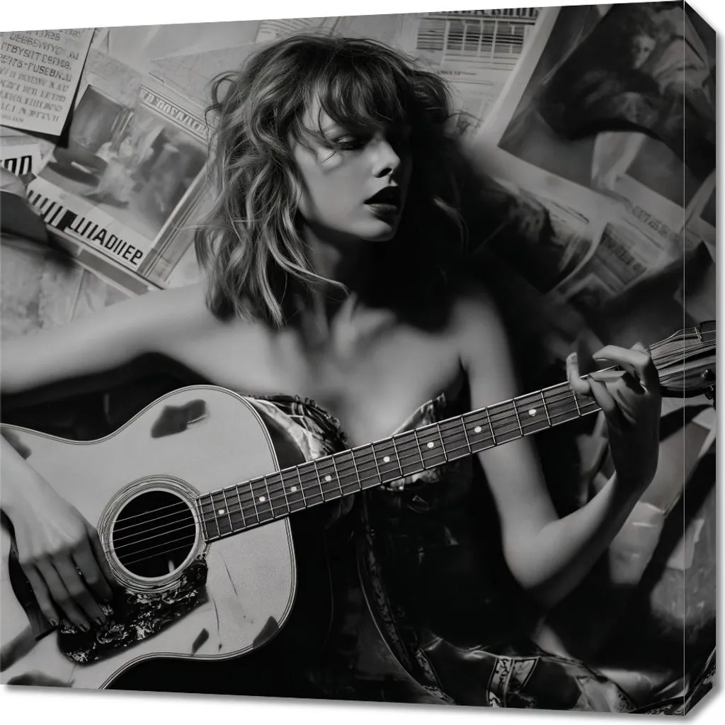 Image Jeune guitariste 60 x 60 cm - Impression artistique de qualité