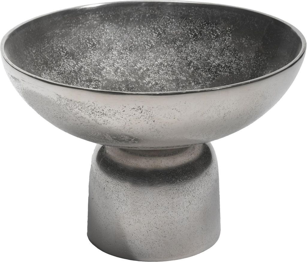 Deko-Schale - Ø 24 cm - Silbergrau - Aluminium - mit Standfuß