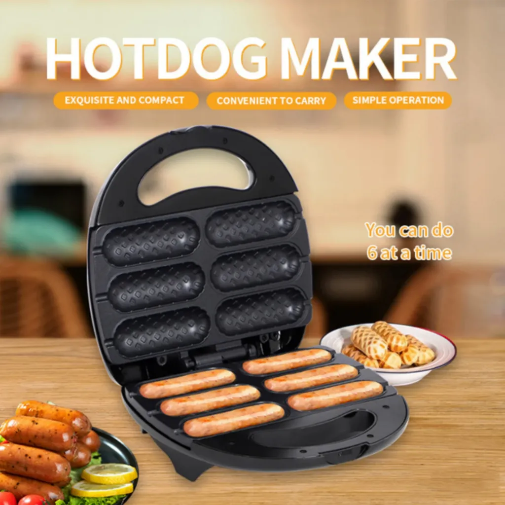 Machine à hot-dog électrique 6 emplacements compacte et facile à utiliser