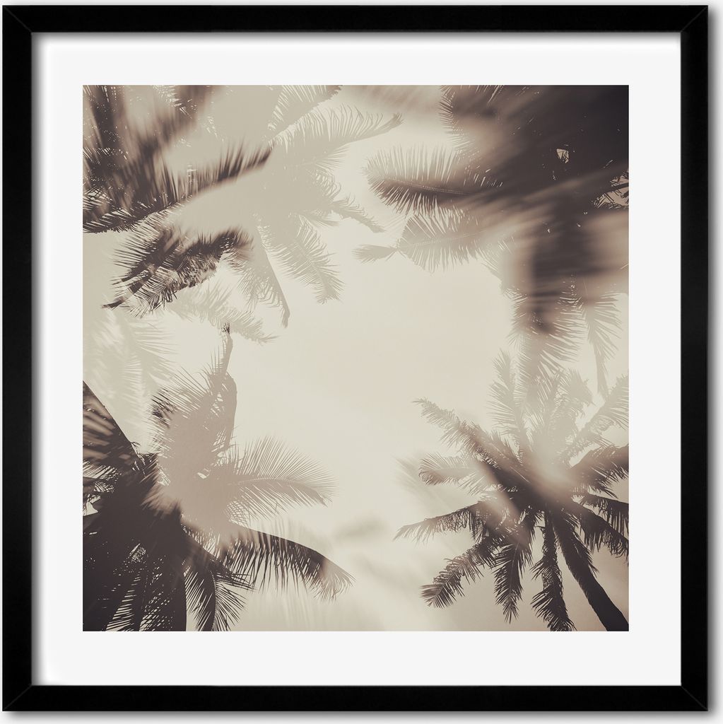 Bild - 50 cm x 50 cm - MDF - Rahmen, Wandkunst - Palmen
