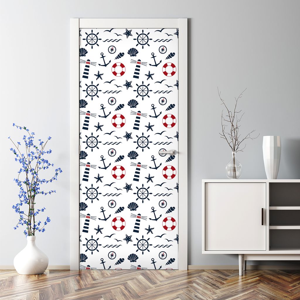 Dekorative Türdekoration selbstklebend Klebefolie Tür Tattoo Aufkleber Grau Kariert 70 x 200 cm