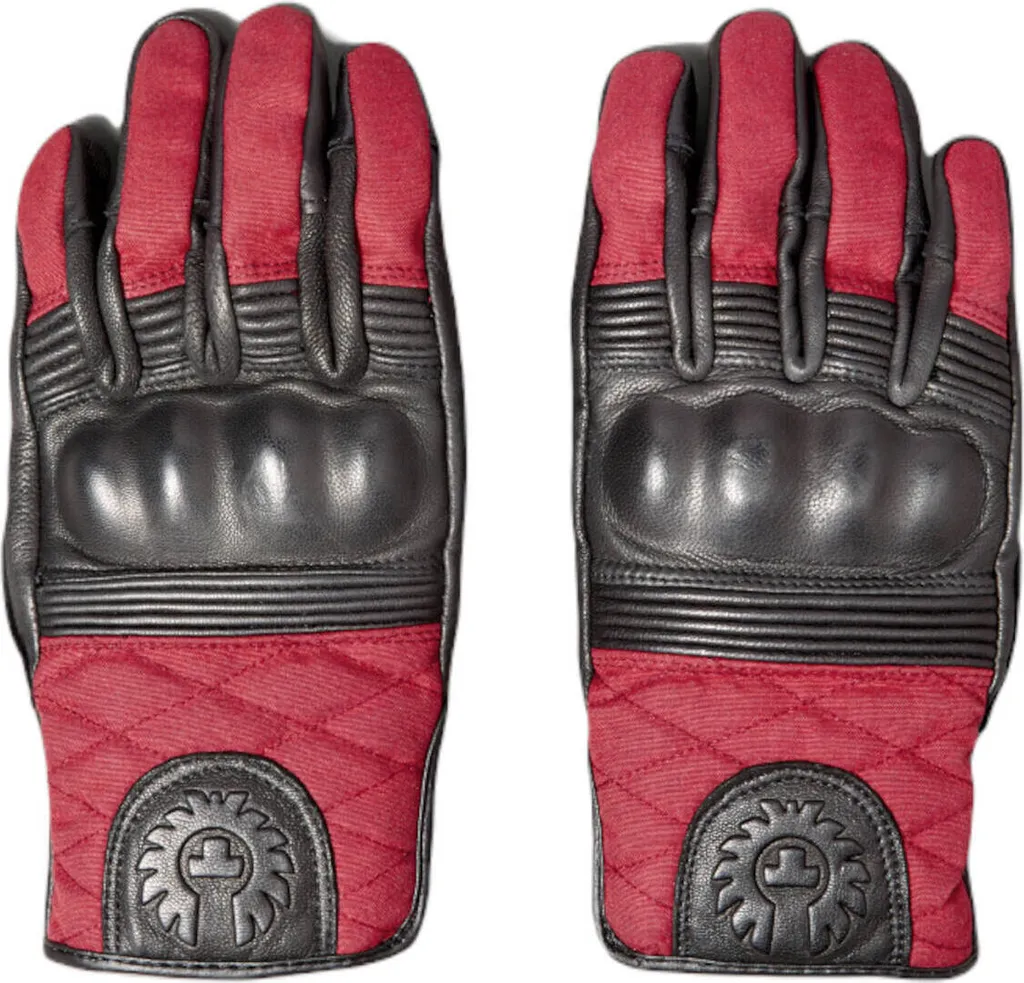 Belstaff Hampstead gants de moto en cuir noir et rouge taille 2XL