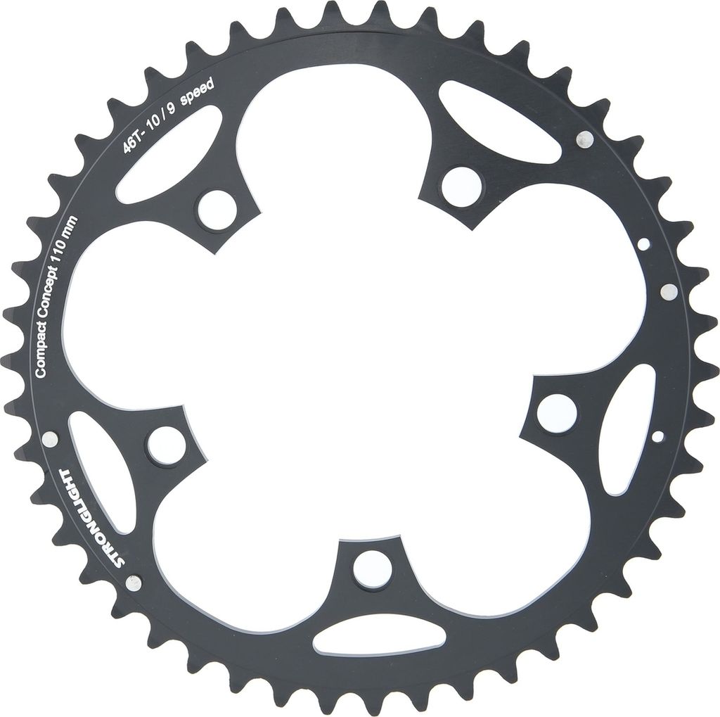 Czarna tarcza hamulcowa Stronglight 46T. 110 mm tarcza Zdjęcie produktu 