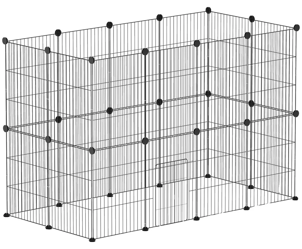 Cage petits animaux à entretien facile - Structure modulable noire