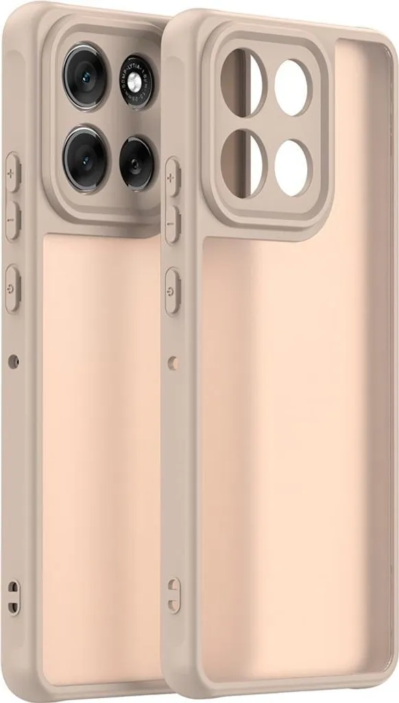 Custodia per Motorola Moto G86/G86 Power - posteriore Phonesta AirFrost Semi-Trasparente - Beige arenaria opaco
