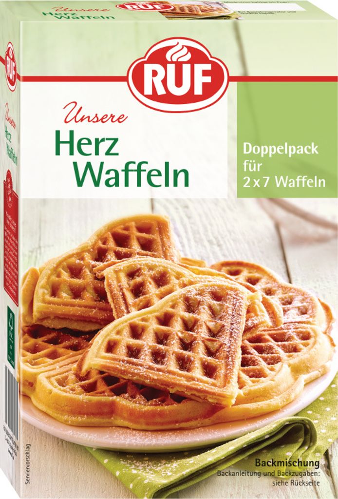 RUF Herz Waffeln Backmischung