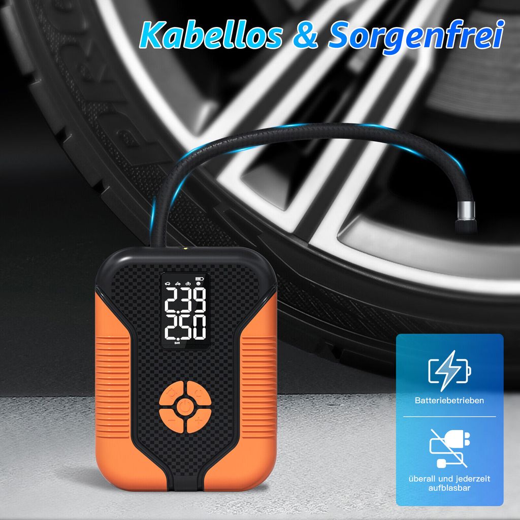 Digitale Reifen füller Mini tragbare drahtlose Auto elektrische