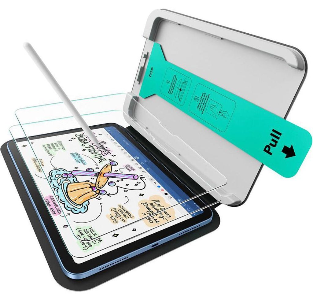 Gehärtetes Glas mit Positionierungsrahmen für iPad 11 / 10 gen. 2025 / 2022, 2 Stück, Matt