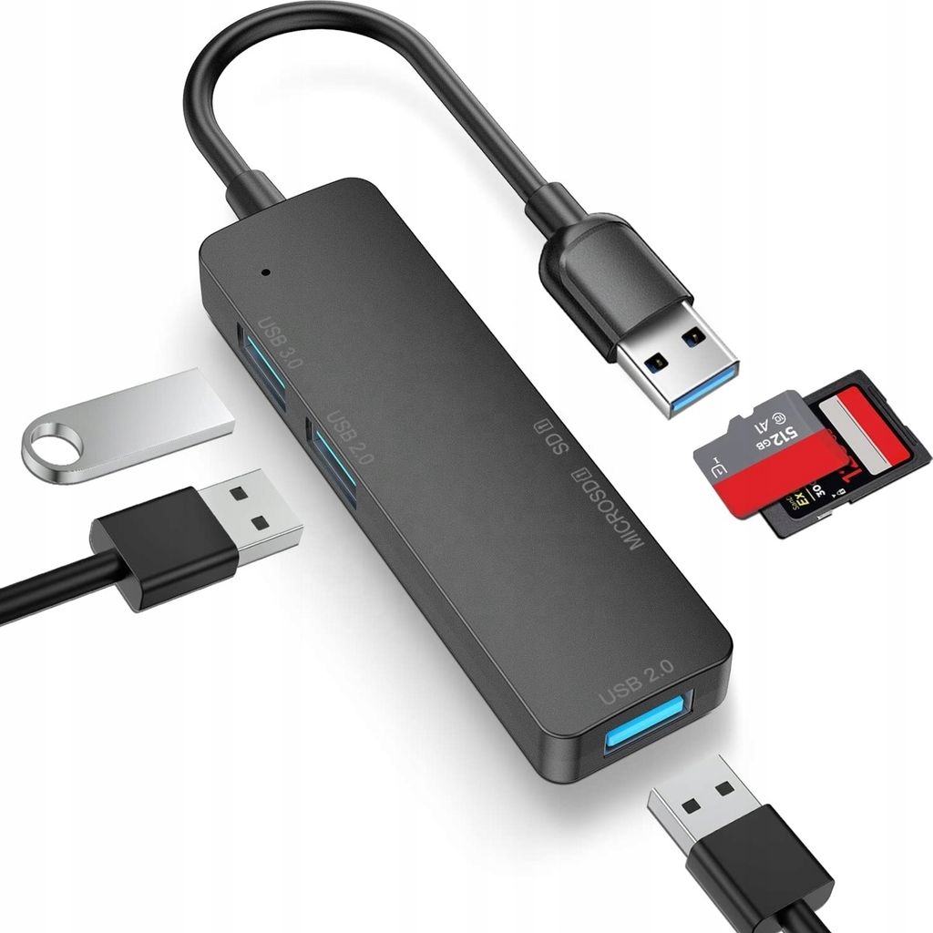HUB-Adapter 4-in-1 USB 3.0 auf 5Gbps MicroSD-Adapter für Windows/Mac/Linux